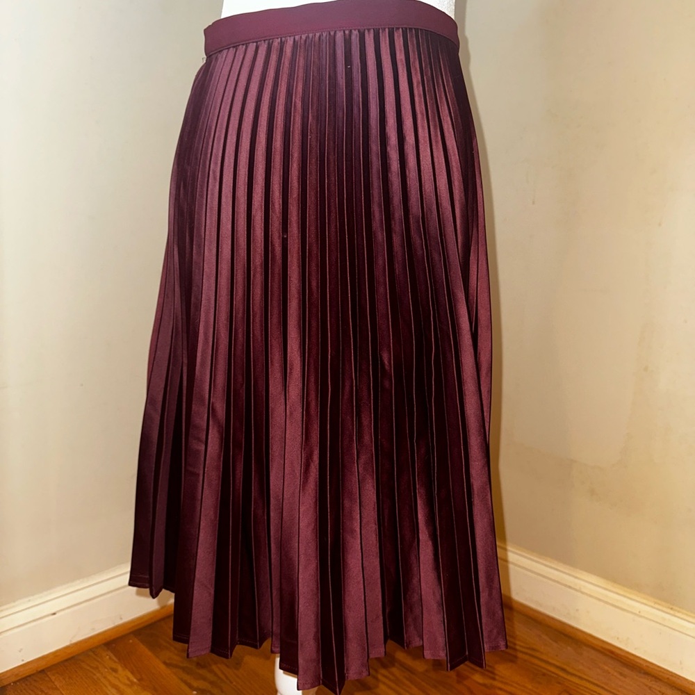 Elegant Burgundy Pleated Skirt